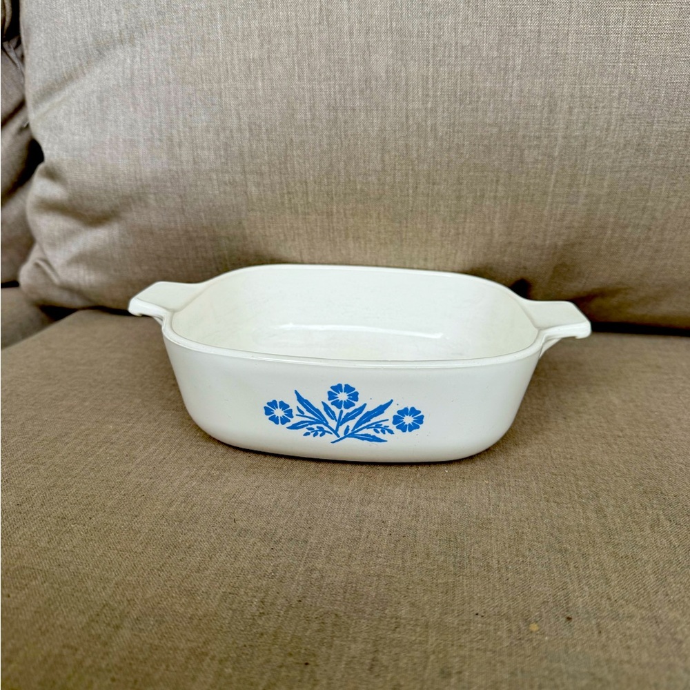 CorningWare, Pyroceram, Blue Cornflower, 1 Quart, Casserole, Square, Dish